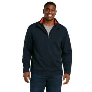 Y2K Structure 89 Embossed Half Zip Sweater Men's XL Navy Blue